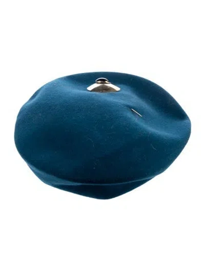 Pre-owned Bill Blass Suede Hat In Blue