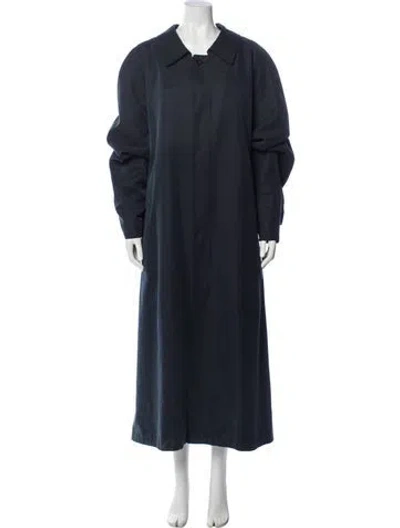 Pre-owned Bill Blass Trench Coat In Blue