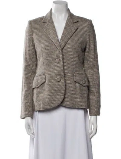 Pre-owned Bill Blass Tweed Pattern Blazer In Neutral