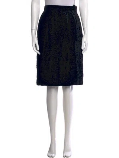 Pre-owned Bill Blass Velour Knee-length Skirt In Black