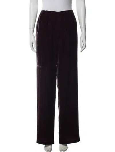 Pre-owned Bill Blass Velour Wide Leg Pants In Purple