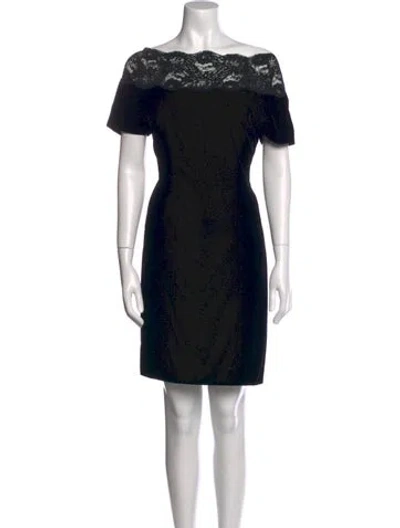 Pre-owned Bill Blass Velvet Mini Dress In Black