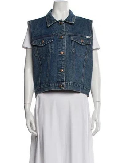 Pre-owned Bill Blass Vest In Blue