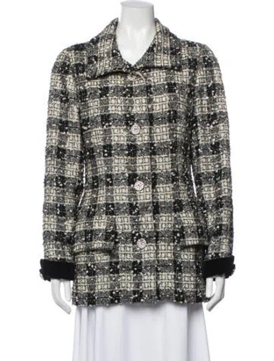 Pre-owned Bill Blass Vintage 1980's Blazer In Black/metallic/neutrals