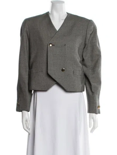 Pre-owned Bill Blass Vintage 1980's Blazer In Gray