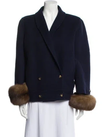 Pre-owned Bill Blass Vintage 1980's Coat In Blue