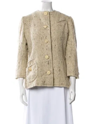 Pre-owned Bill Blass Vintage 1980's Evening Jacket In Neutral
