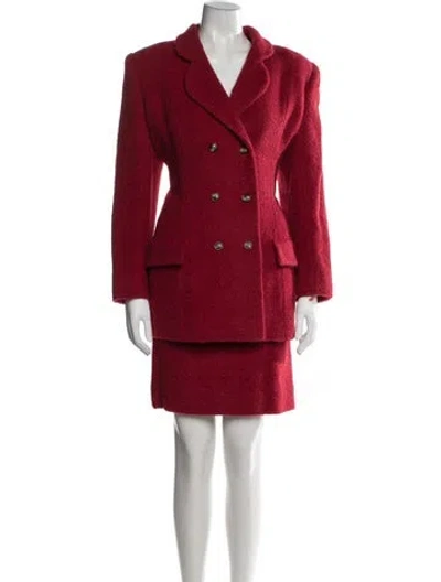 Pre-owned Bill Blass Vintage 1980's Skirt Set In Red