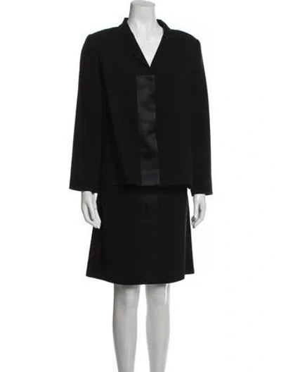 Pre-owned Bill Blass Vintage 1980's Skirt Suit In Black