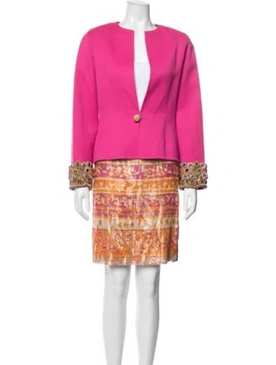 Pre-owned Bill Blass Vintage 1980's Skirt Suit In Multi