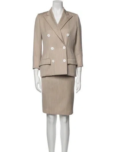 Pre-owned Bill Blass Vintage 1980's Skirt Suit In Neutral