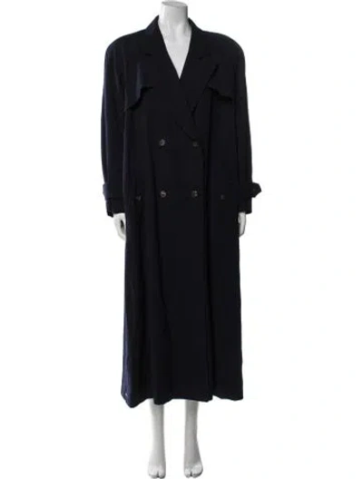 Pre-owned Bill Blass Vintage 1980's Trench Coat In Blue