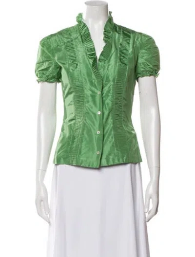 Pre-owned Bill Blass Vintage 1990's Blouse In Green