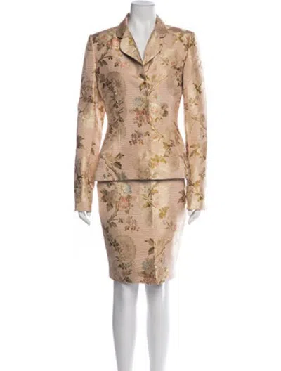 Pre-owned Bill Blass Vintage 1990's Skirt Set In Neutrals