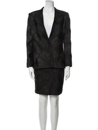 Pre-owned Bill Blass Vintage 1990's Skirt Suit In Black
