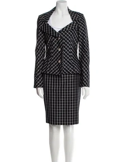 Pre-owned Bill Blass Vintage 1990's Skirt Suit In Blue