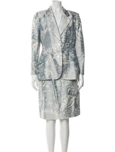 Pre-owned Bill Blass Vintage 1990's Skirt Suit In Blue