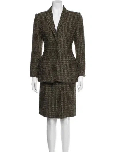 Pre-owned Bill Blass Vintage 1990's Skirt Suit In Green