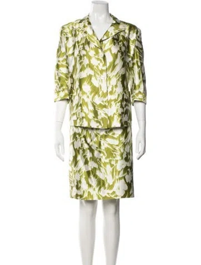 Pre-owned Bill Blass Vintage 1990's Skirt Suit In Green