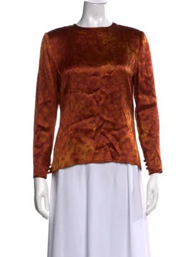 Pre-owned Bill Blass Vintage 1990's Top In Orange