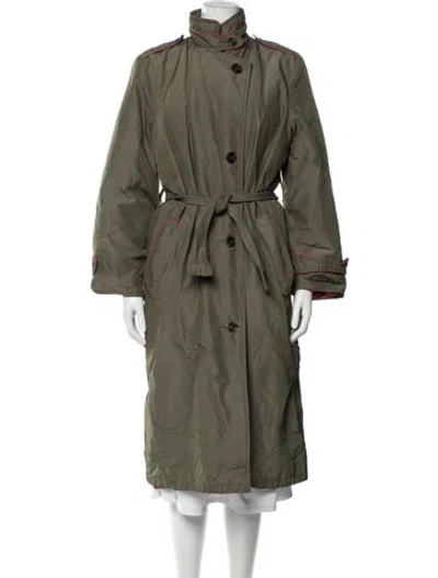 Pre-owned Bill Blass Vintage 1990's Trench Coat In Green