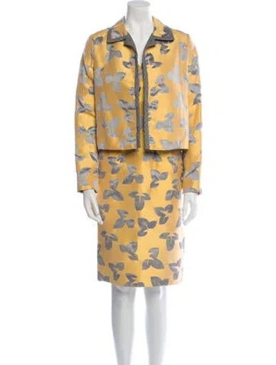 Pre-owned Bill Blass Vintage 2000's Dress Set In Yellow