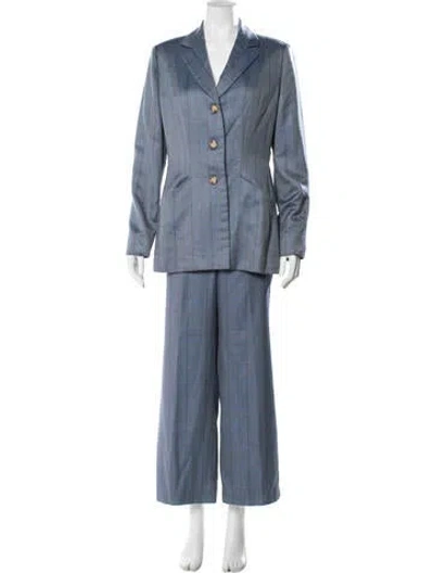 Pre-owned Bill Blass Vintage 2000's Pantsuit In Blue