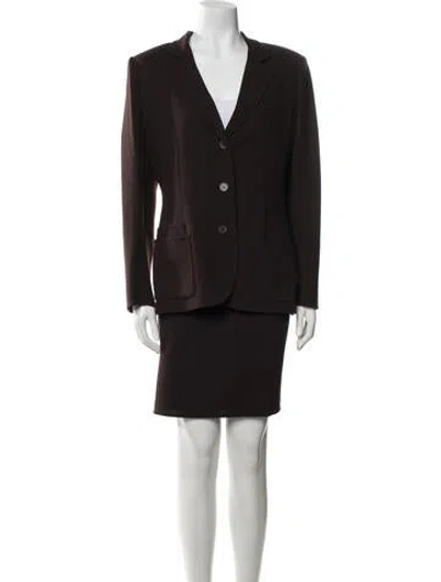 Pre-owned Bill Blass Vintage 2000's Skirt Suit In Brown