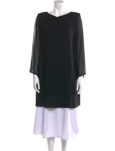 Pre-owned Bill Blass Vintage Bateau Neckline Tunic In Black