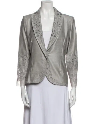 Pre-owned Bill Blass Vintage Evening Jacket In Gray