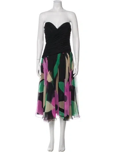 Pre-owned Bill Blass Vintage Knee-length Dress In Black