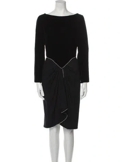 Pre-owned Bill Blass Vintage Knee-length Dress In Black