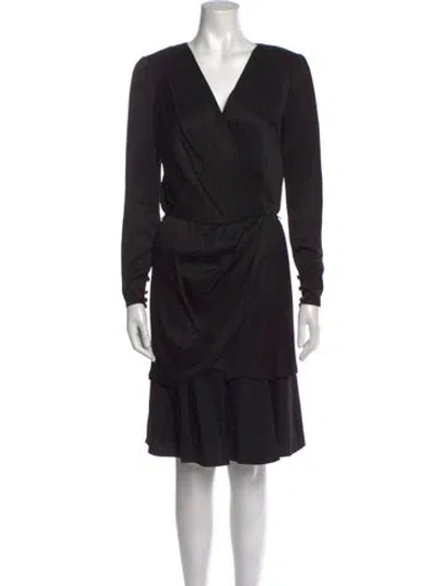 Pre-owned Bill Blass Vintage Knee-length Dress In Black