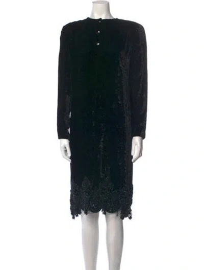 Pre-owned Bill Blass Vintage Knee-length Dress In Black
