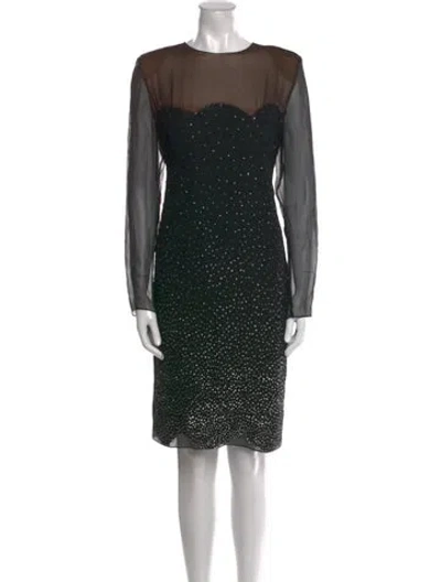Pre-owned Bill Blass Vintage Knee-length Dress In Black