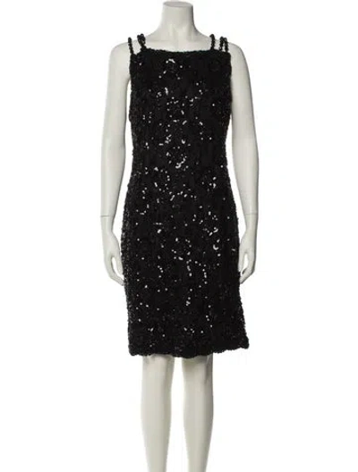 Pre-owned Bill Blass Vintage Knee-length Dress In Black
