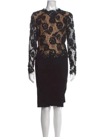 Pre-owned Bill Blass Vintage Knee-length Dress In Black