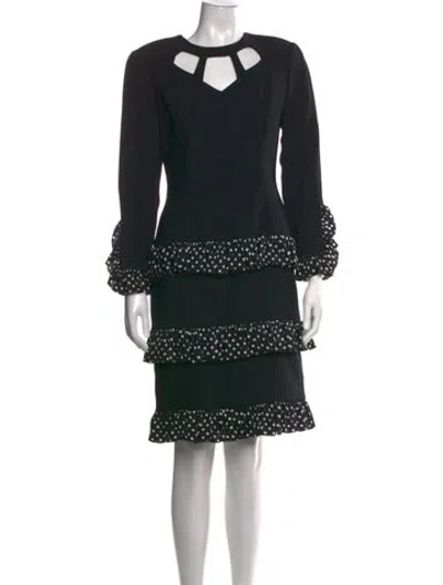 Pre-owned Bill Blass Vintage Knee-length Dress In Black