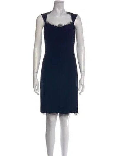 Pre-owned Bill Blass Vintage Knee-length Dress In Black/blue