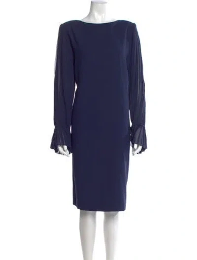 Pre-owned Bill Blass Vintage Knee-length Dress In Blue