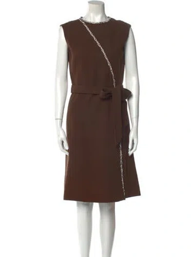 Pre-owned Bill Blass Vintage Knee-length Dress In Brown