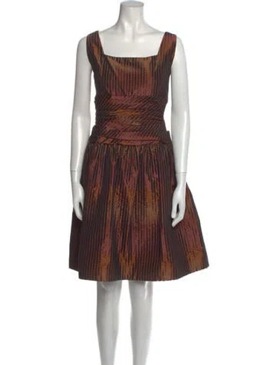 Pre-owned Bill Blass Vintage Knee-length Dress In Brown