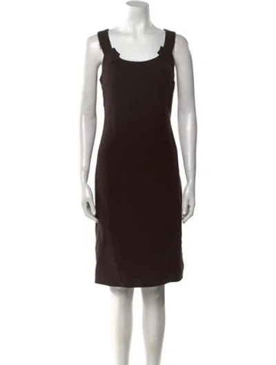 Pre-owned Bill Blass Vintage Knee-length Dress In Brown
