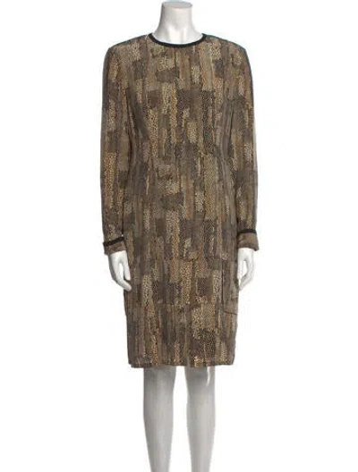 Pre-owned Bill Blass Vintage Knee-length Dress In Brown