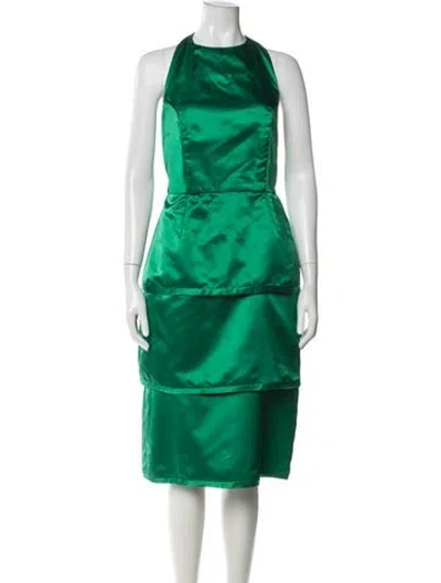 Pre-owned Bill Blass Vintage Knee-length Dress In Green