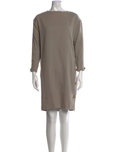 Pre-owned Bill Blass Vintage Knee-length Dress In Grey