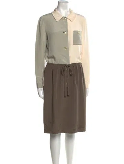 Pre-owned Bill Blass Vintage Knee-length Dress In Neutral