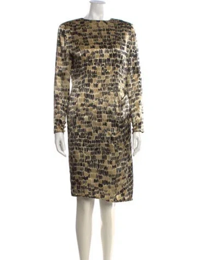 Pre-owned Bill Blass Vintage Knee-length Dress In Neutrals