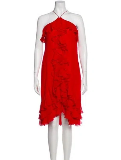 Pre-owned Bill Blass Vintage Knee-length Dress In Red