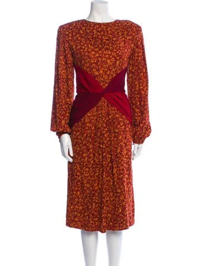Pre-owned Bill Blass Vintage Knee-length Dress In Red